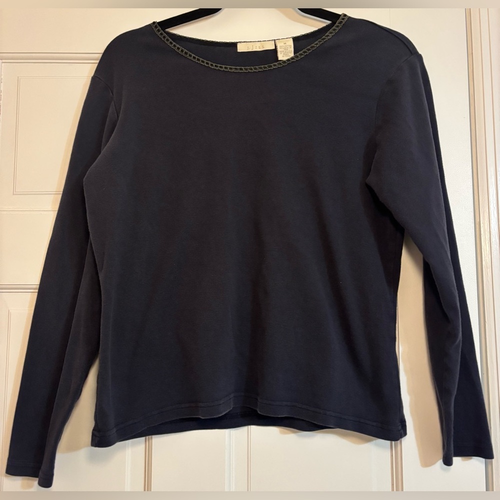 J.Jill Women's Long Sleeve Top Medium 100% Cotton